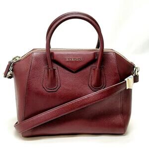 Givenchy Hand Bag  Bordeaux Leather 2way bag